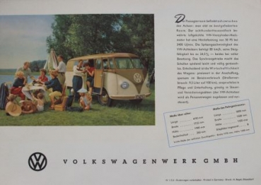 Volkswagen T1 Transporter Modelprogram 1953 Carbrochure-Map with 2 brochures (6693)